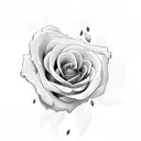 roses dying tattoo design idea