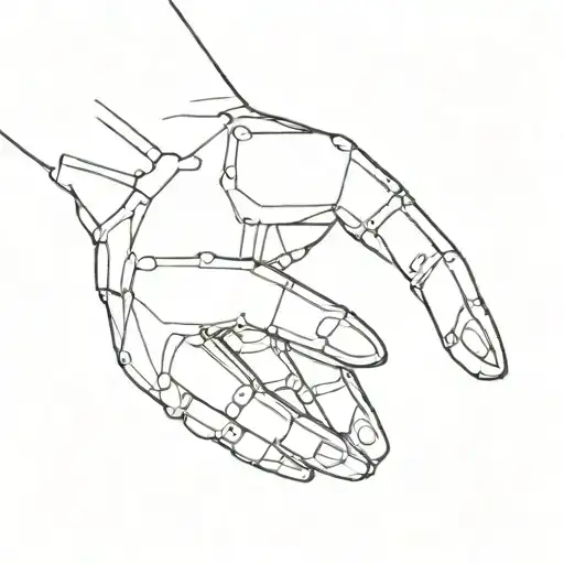 Line design. Just the arms from ”The creation of David” but instead of gods hand, it is a robotic humanoid hand. Clean. tattoo design idea