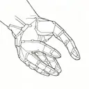 Line design. Just the arms from ”The creation of David” but instead of gods hand, it is a robotic humanoid hand. Clean. tattoo design idea