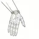 Line design. Just the arms from ”The creation of David” but instead of gods hand, it is a robotic humanoid hand. Clean. tattoo design idea