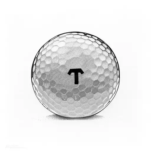 A golf club and soccer ball intertwined, with Swedish symbols scattered around tattoo design idea