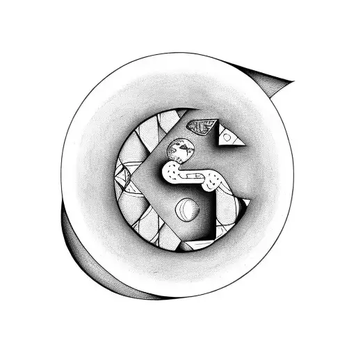 half moon with letter S and MMXXIII tattoo design idea