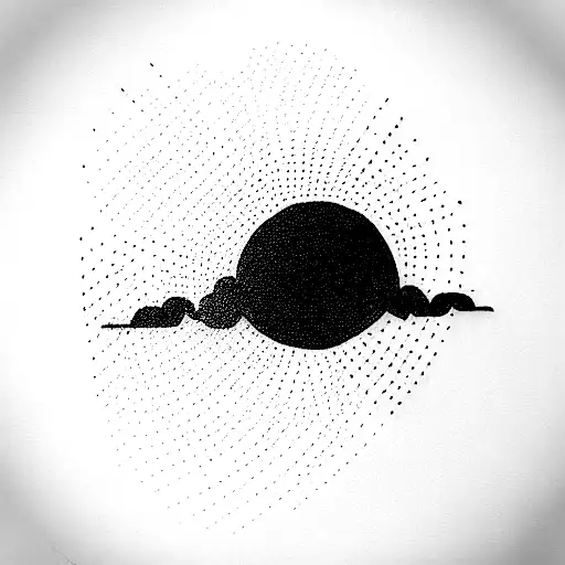 rain cloud with a sunny sun behind it tattoo design idea