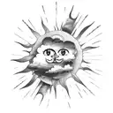 rain cloud and sun tattoo design idea