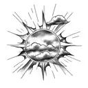 rain cloud and sun tattoo design idea