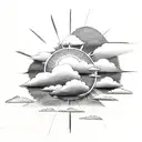 rain cloud and sun tattoo design idea