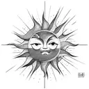 rain cloud and sun tattoo design idea