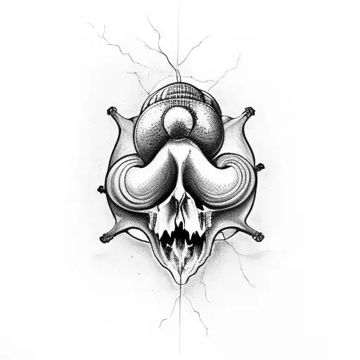 snail skull tattoo design idea