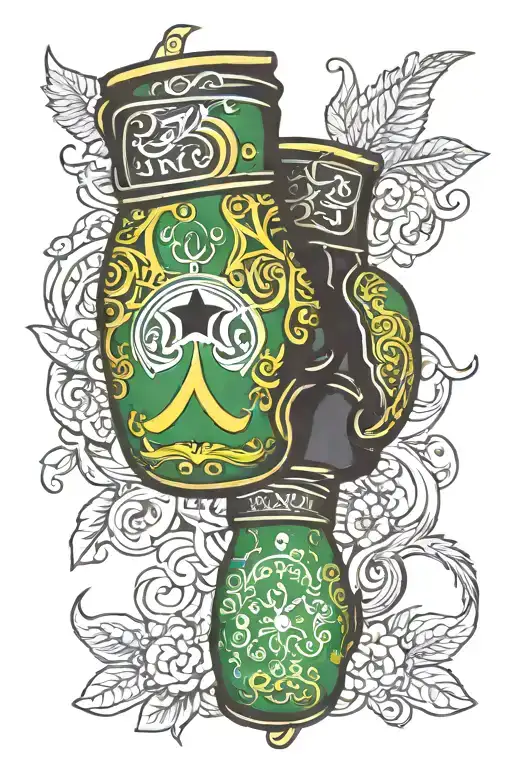 917  Jamaica boxing gloves d&d tattoo design idea