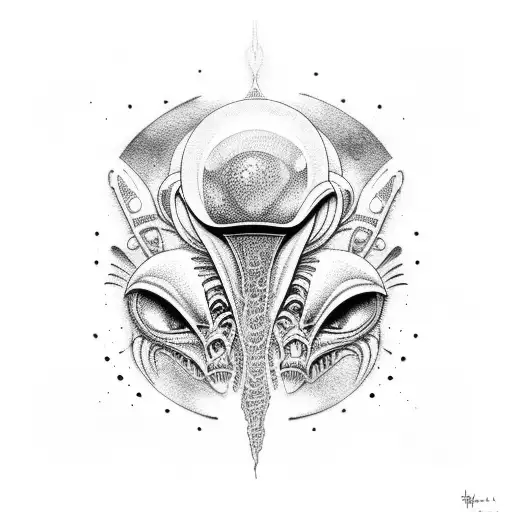 Alien graffiti tattoo design idea
