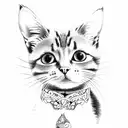 A small cat playing a guitar tattoo design idea