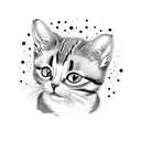 A small cat playing a guitar tattoo design idea