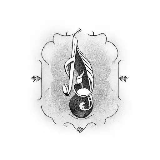 F A C E musical notes tattoo design idea
