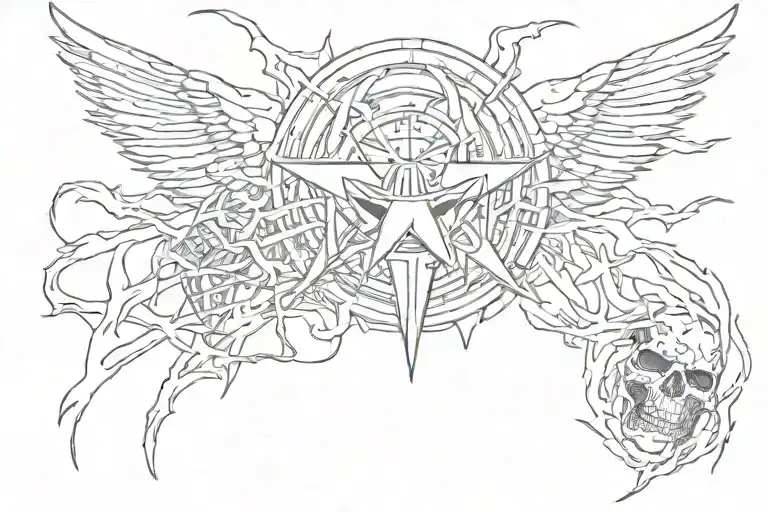 Metallica tattoo of the song Blackened on the ...and justice for all album tattoo design idea
