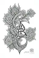 unalome Buddhist symbol tattoo design idea