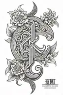 unalome Buddhist symbol tattoo design idea