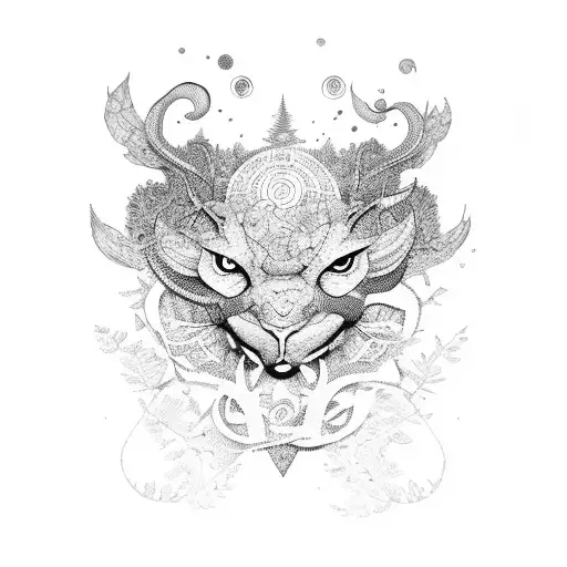 foliage with gps coordinates tattoo design idea