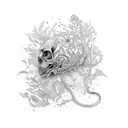 foliage with gps coordinates tattoo design idea