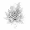 foliage with gps coordinates tattoo design idea