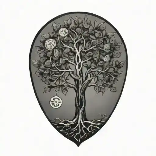 money tree roots tattoo design idea