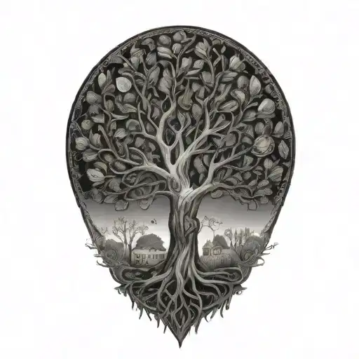 money  family tree tattoo design idea