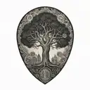 money  family tree tattoo design idea