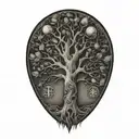 money  family tree tattoo design idea