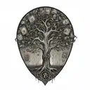 money  family tree tattoo design idea