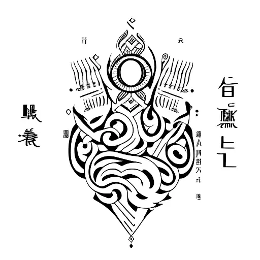 ancient script tattoo design idea