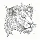 leo star sign tattoo design idea
