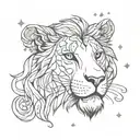 leo star sign tattoo design idea