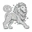 leo star sign tattoo design idea