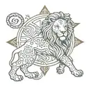 leo star sign tattoo design idea