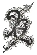 blessed dark letters tattoo design idea