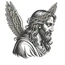 jesus praying tattoo design idea