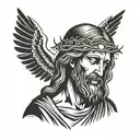jesus praying tattoo design idea