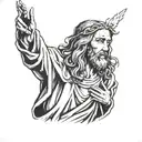 jesus praying tattoo design idea