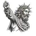 jesus praying tattoo design idea