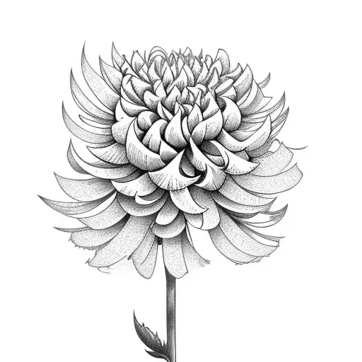 forest with carnation marigold chrysanthemum aster tattoo design idea