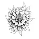 forest with carnation marigold chrysanthemum aster tattoo design idea