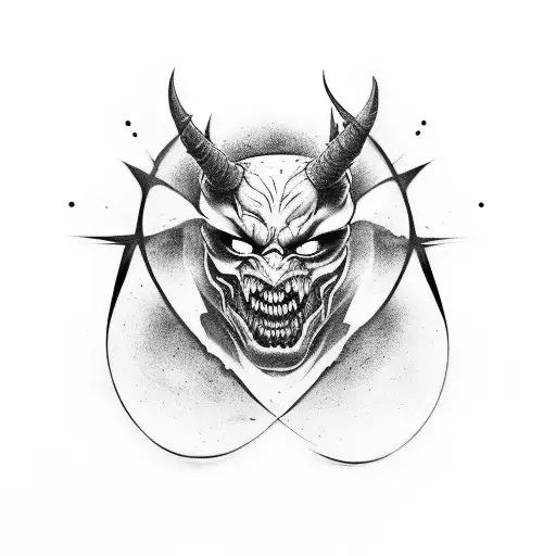 scratches on the skin that shows a demon under the skin trying to get out tattoo design idea
