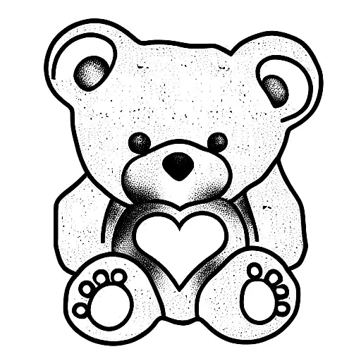teddy bear with a magnet and rays tattoo design idea