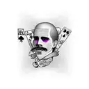 Doc Holliday with playing cards and guns  tattoo design idea