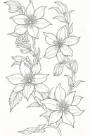 delphinium and daisy chain tattoo design idea