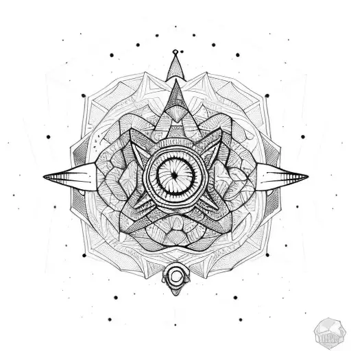 Hexagon Surfboard with milky way galaxy inside tattoo design idea