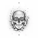 Dagger piercing skull tattoo design idea