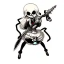 Skull with dagger tattoo design idea