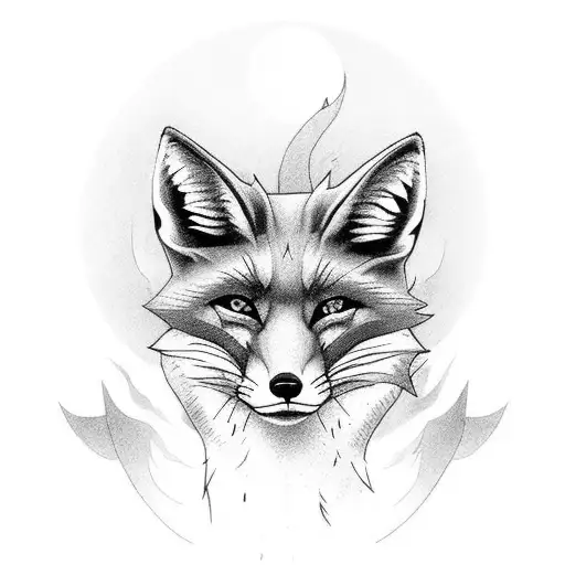 leaping fox with partial skeleton visible tattoo design idea