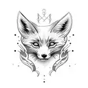 leaping fox with partial skeleton visible tattoo design idea