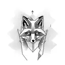 leaping fox with partial skeleton visible tattoo design idea